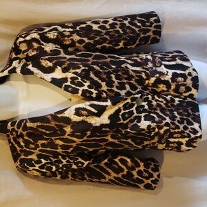 NYCC Animal Print Three-Quarter Sleeve Blazer